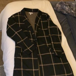 Maurices long blazer/cardigan-size Large, Black/tan